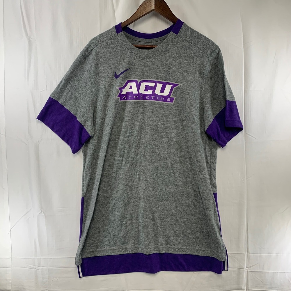 Nike Abilene Christian Wildcats Performance Shirt Mens XL Grey Purple ACU CI4545